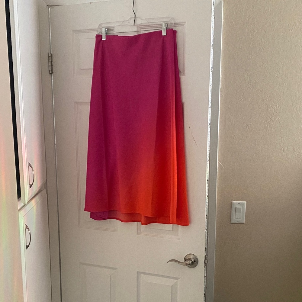 NWT a new day Asymmetrical Pink and Orange Skirt